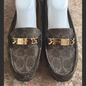 Coach Olive Signature Embossed Smoke/Black Loafers